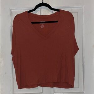 American Eagle Outfitters Women's Short Sleeve Orange Top